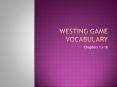 Westing Game Vocabulary PowerPoint PPT Presentation