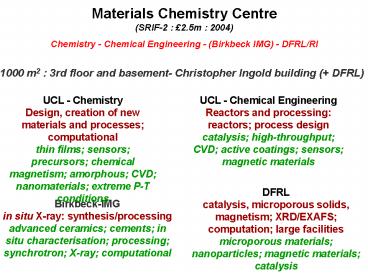 Materials Chemistry Centre