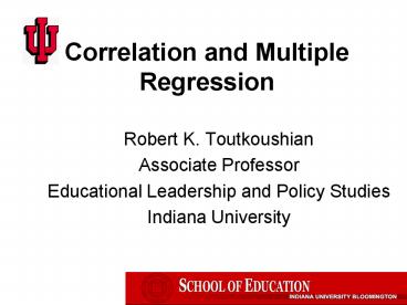 Correlation and Multiple Regression presentation | free to view