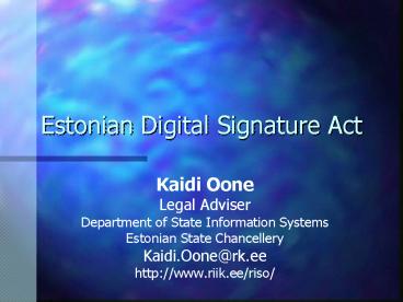 Estonian Digital Signature Act