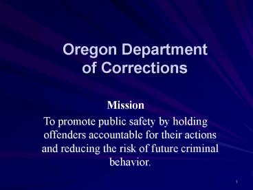 Oregon Department of Corrections