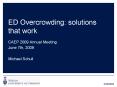 ED Overcrowding: solutions that work PowerPoint PPT Presentation