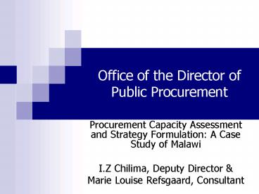 Office of the Director of Public Procurement