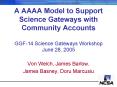 A AAAA Model to Support Science Gateways with Community Accounts GGF14 Science Gateways Workshop Jun PowerPoint PPT Presentation