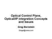 Optical Control Plane, OpticalIP integration Concepts and Issues