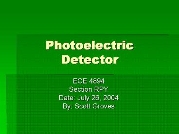 Photoelectric Detector