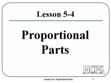 Proportional Parts