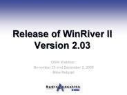Release of WinRiver II Version 2.03