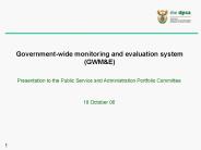 Governmentwide monitoring and evaluation system GWM