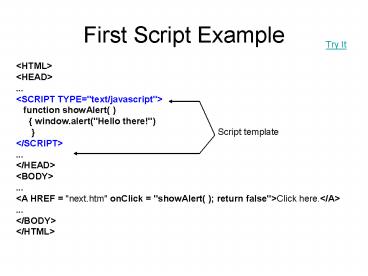 First Script Example presentation | free to view