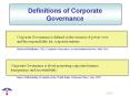 Definitions of Corporate Governance PowerPoint PPT Presentation