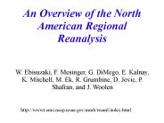 An Overview of the North American Regional Reanalysis