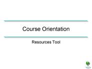 Course Orientation