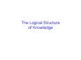 The Logical Structure of Knowledge PowerPoint PPT Presentation