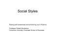 Social Styles PowerPoint PPT Presentation