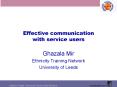 Effective communication with service users PowerPoint PPT Presentation