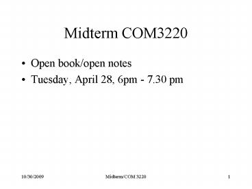Midterm COM3220