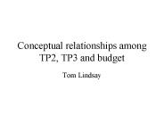 Conceptual relationships among TP2, TP3 and budget