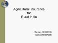 Agricultural Insurance for Rural India PowerPoint PPT Presentation