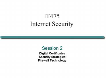IT475 Internet Security