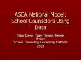 ASCA National Model: School Counselors Using Data PowerPoint PPT Presentation
