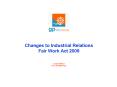 Changes to Industrial Relations PowerPoint PPT Presentation