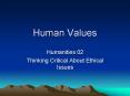 Human Values PowerPoint PPT Presentation