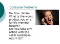 Consumer Problems PowerPoint PPT Presentation