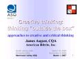 Creative thinking: thinking outside the box approaches to creative and critical thinking PowerPoint PPT Presentation
