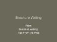 Brochure Writing PowerPoint PPT Presentation