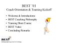 BEST 01 Coach Orientation PowerPoint PPT Presentation