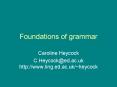 Foundations of grammar PowerPoint PPT Presentation