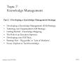 Knowledge Management 2 of 2 PowerPoint PPT Presentation