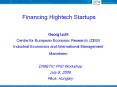 Financing Hightech Startups PowerPoint PPT Presentation