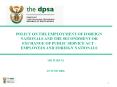 POLICY ON THE EMPLOYMENT OF FOREIGN NATIONALS AND THE SECONDMENT OR EXCHANGE OF PUBLIC SERVICE ACT E PowerPoint PPT Presentation