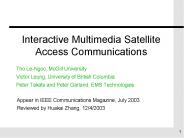 Interactive Multimedia Satellite Access Communications