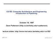 CS152: Computer Architecture and Engineering Introduction to Pipelining