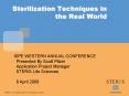 Sterilization Techniques in the Real World PowerPoint PPT Presentation