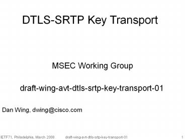 MSEC Working Group
