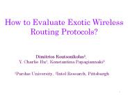 How to Evaluate Exotic Wireless Routing Protocols