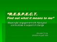 R.E.S.P.E.C.T. Find out what it means to me PowerPoint PPT Presentation