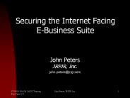 Securing the Internet Facing E-Business Suite