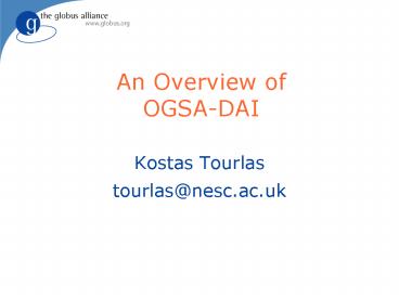 An Overview of OGSADAI