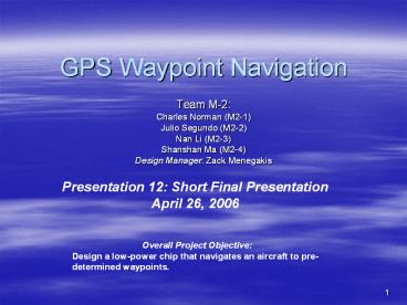GPS Waypoint Navigation