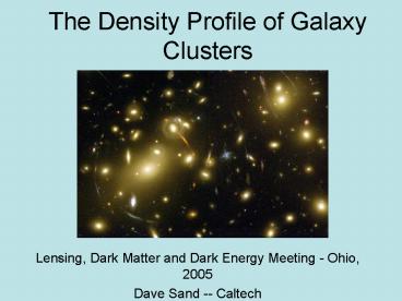 The Density Profile of Galaxy Clusters
