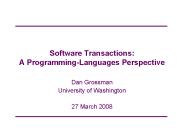 Software Transactions: A ProgrammingLanguages Perspective