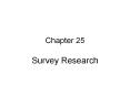 Survey Research PowerPoint PPT Presentation