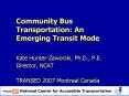 Community Bus Transportation: An Emerging Transit Mode PowerPoint PPT Presentation