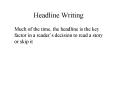 Headline Writing PowerPoint PPT Presentation
