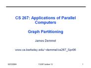 CS 267: Applications of Parallel Computers Graph Partitioning